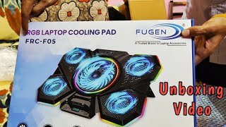 Fugen RGB Laptop Cooling Pad Unboxing Video  Best Gaming Laptop Cooling Stand laptopcoolingpad [upl. by Ennasirk]