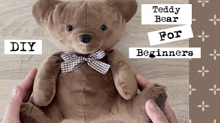 Teddy Bear DIY for Beginners with Sewing Instructions in Details Pattern Available  Easy to Follow [upl. by Vudimir856]