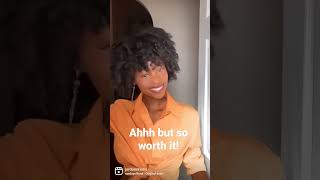 Sponge roller set results on natural hair naturalhair 4chair hairtutorial spongerollerset [upl. by Einnad]