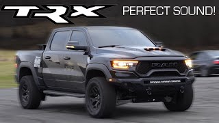 BEST SOUNDING TRUCK Ram TRX with Valvetronic Designs Universal Mufflers [upl. by Dnalerb]