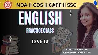 Most Important ENGLISH Questions DAY 15  HELPFUL FOR CDS NDA AFCAT CAPF SSC  ThePrepZone [upl. by Harts]