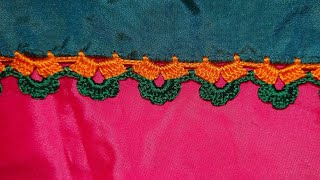 Easy Kroshakuchudesignsaree main Krosha sareekuchudesign sewing viralvideo [upl. by Leiva]