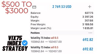 I grew 500 to 3000 with this VIX75 index strategy howtotrade [upl. by Eceer]