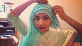 Five Layered Hijab tutorial  Layered Hijab Tutorial  Riku Haque [upl. by Aroc]