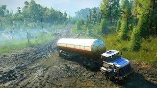 SnowRunner Adventure Moving 19300KG Oil Tank to Old Village gaming snowrunner [upl. by Aidyn]