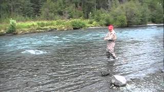 Alaska Sockeye quotRedquot Salmon Fishing  Russian  Kenai River  Fly Fishing [upl. by Arihsa602]