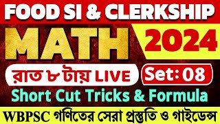 🔴Live PSC Math Class 08  Wbpsc clerkship amp food si math practice set 2024  wbcs math class 2024 [upl. by Ettennad]