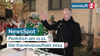 NewsSpot Pünktlich am 1111  Der Karnevalsauftakt 2024 [upl. by Ellon836]