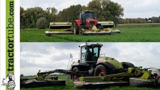 Terhuf Agrarservice beim Grasmähen mit MF amp Claas Cougar im Walzertakt [upl. by Ynobe]