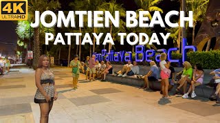 4K Evening walk Jomtien beach Pattaya Thailand today Thai food February 2024 [upl. by Annayi]