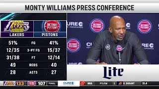 Pistons LIVE 112923 Monty Williams [upl. by Devondra]