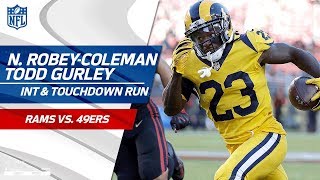 RobeyColemans Leaping INT Sets Up Gurleys TD Blast  Rams vs 49ers  NFL Wk 3 Highlights [upl. by Llerrah585]