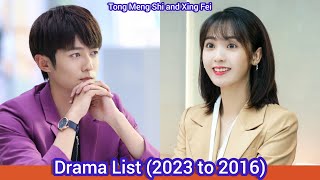 Tong Meng Shi and Xing Fei  Drama List 2023 to 2016 [upl. by Cyb516]