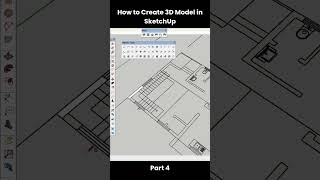 How to Create a 3D Model in SketchUp  Part 4 Converting 2D Plan into 3D with Push Command shorts [upl. by Rovelli]