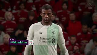 Georginio Wijnaldum scores again for FC Liverpool against Manchester United  FIFA 18 Career Mode PL [upl. by Ephram]