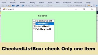 VBnet How to check only one item in checkedlistbox [upl. by Yentrac134]