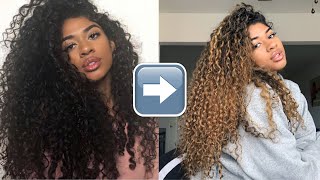 HIGHLIGHTS ON CURLY HAIR NO DAMAGE [upl. by Tereve]