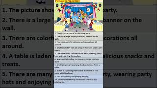 How to write a description of a picture  birthday party  Class 1 2 and 3 shorts english [upl. by Ahsina]