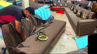 How to make 10 Seater sofa set  Best Sofa Making Process 2024 L shape sofa set kaise banaye [upl. by Ploch]