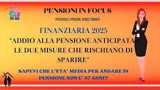 Pensioni in Pericolo Le Due Misure che Stanno per Sparire per Sempre [upl. by Adnahs]