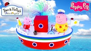 Play Doh Egg Peppa Pig Holiday Boat Grandpa Pigs Surprise Eggs Toy Delivery Episode DCTC [upl. by Rovert]