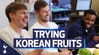 Ben Davies amp Japhet Tanganga try REAL KOREAN FRUITS with the Korean Englishman 🇰🇷 [upl. by Yrocal]