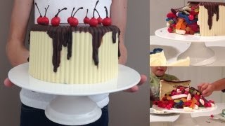 CHOCOLATE PINATA Birthday Cake HOW TO COOK THAT gluten free egg free Ann Reardon [upl. by Akissej]