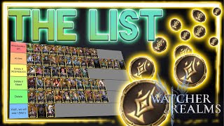 Watcher of Realms DELETE BAD LEGGOS   THE DEFINITIVE TIER LIST [upl. by Milda]