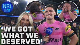 Emotional player interviews after Panthers fourpeat 2024 NRL Grand Final  NRL on Nine [upl. by Hagerman]