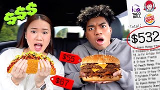 Eating The Most Expensive Items From Fast Food Restaurants [upl. by Nac]