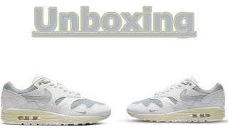 Nike Air Max 1 Patta Waves White Pure Platinum Unboxing [upl. by Euqinoj945]