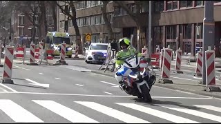 VTB Politiemotoren begeleiden spoedtransport vanaf ernstige steekincident in Ridderkerk [upl. by Arriat]