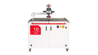 Timesavers 10 series Manual Grinder deburring edge rounding and finishing machine [upl. by Nnaarat]