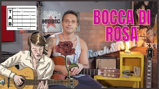 Bocca di Rosa  TUTORIAL Chitarra Tab  Fabrizio De Andrè [upl. by Ottie198]