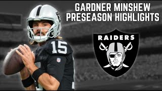 Gardner Minshew Raiders Highlights🔥 NFL Preseason 2024 [upl. by Airotal416]