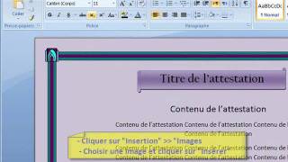 Creer une attestation de stage sous Word 20072010 [upl. by Aisor]