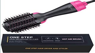 1 Step hair dryer and styler review amp demo  hot air brush [upl. by Idnerb]