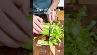 How to effortlessly chop romaine lettuce salads mealprep chef kitchenhacks tipsandtricks [upl. by Sacci970]