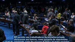 Senado aprova MP que permite uso de parte do FGTS como garantia em empréstimo consignado [upl. by Enrev]