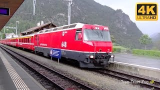 4K Bahnhof Filisur RHB Schmalspurbahn [upl. by Himelman]