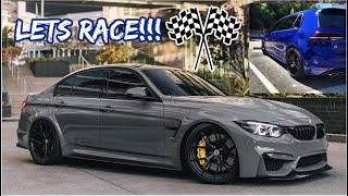 Golf 7R vs BMW M3 competition both stock  Drag race 🔥 [upl. by Dlaregztif]