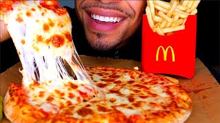 ASMR  Cheesiest Cheese Pizza McDonald’s French Fries  Eating Show Mouth Sounds  No Talking Mukban [upl. by Tomlinson719]