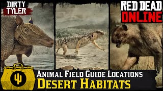 Red Dead Online All Desert Habitat Animal Locations Animal Field GuideNaturalist Role RDR2 [upl. by Kitrak9]