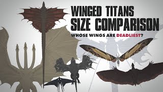 All Winged Titans  ANIMATED Size Comparison  Whose Wings are Deadliest  Monsterverse Wingspans [upl. by Atin]