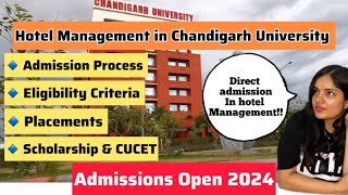 Chandigarh University Hotel Management Direct Admission Process Eligibility Criteria Placements [upl. by Susanne]