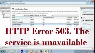 HTTP Error 503 The service is unavailable  Resolved  Solution 1 [upl. by Dnomayd]