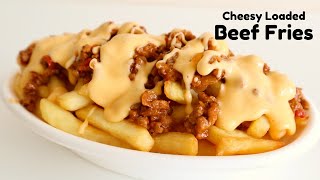 EASY CHEESY LOADED BEEF FRIES RECIPE [upl. by Eiddam]