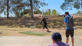 Kristin Tattar Slow Motion Disc Golf Drive [upl. by Mailli]