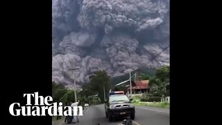 People flee as black cloud of volcanic ash towers above them in Guatemala [upl. by Ube261]