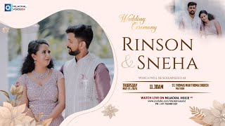 Holy Matrimony  SNEHA  RINSON  ST THOMAS MARTHOMA CHURCH PULIYOOR  23052024 [upl. by Mezoff655]